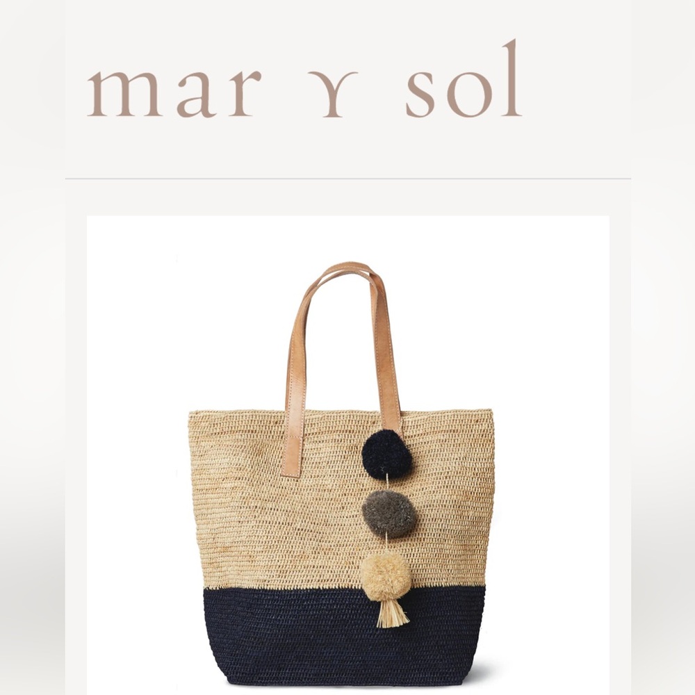 Mar Y Sol Navy Montauk Tote NWT
